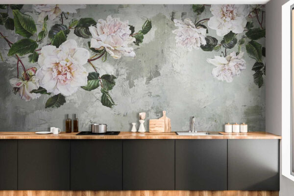 Peinture de fleurs sur un mur Peinture de fleurs sur un mur