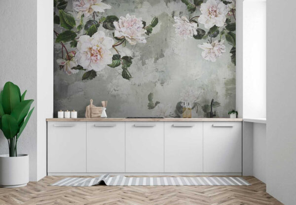 Peinture de fleurs sur un mur Peinture de fleurs sur un mur