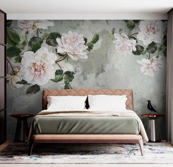 Peinture de fleurs sur un mur Peinture de fleurs sur un mur