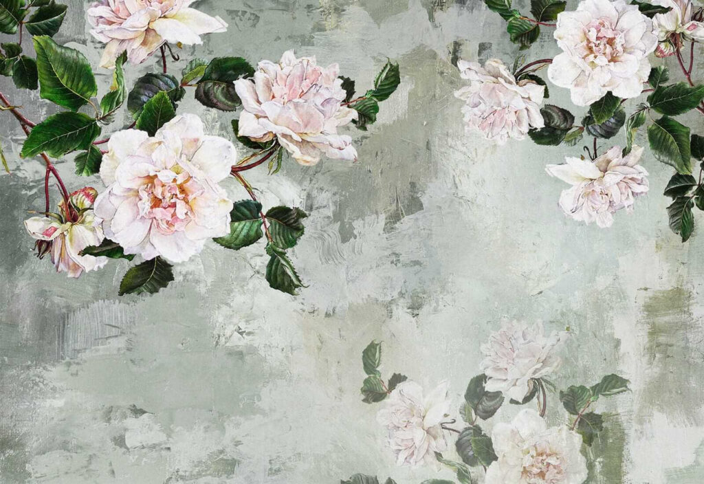 Peinture de fleurs sur un mur Peinture de fleurs sur un mur