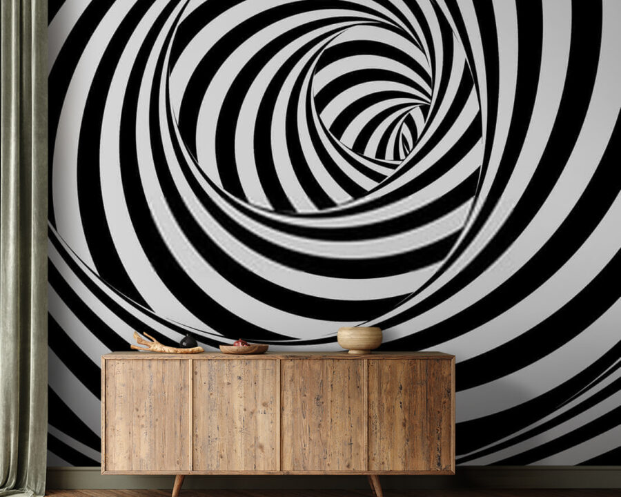 Motif en spirale noir et blanc Motif en spirale noir et blanc