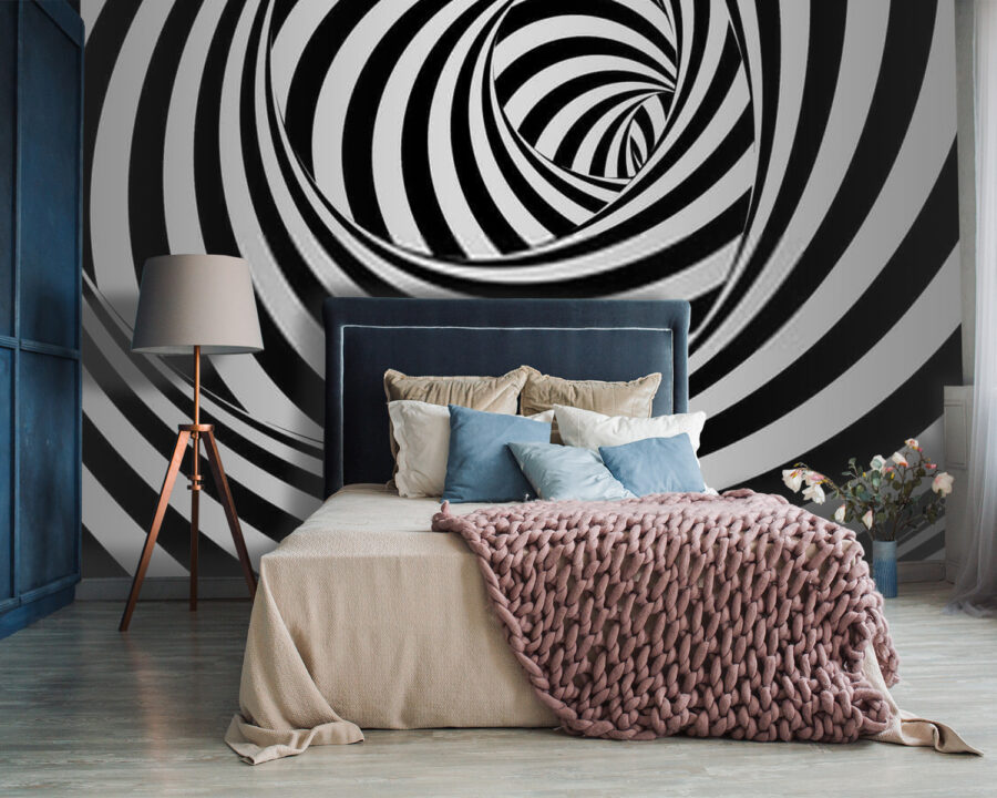 Motif en spirale noir et blanc Motif en spirale noir et blanc