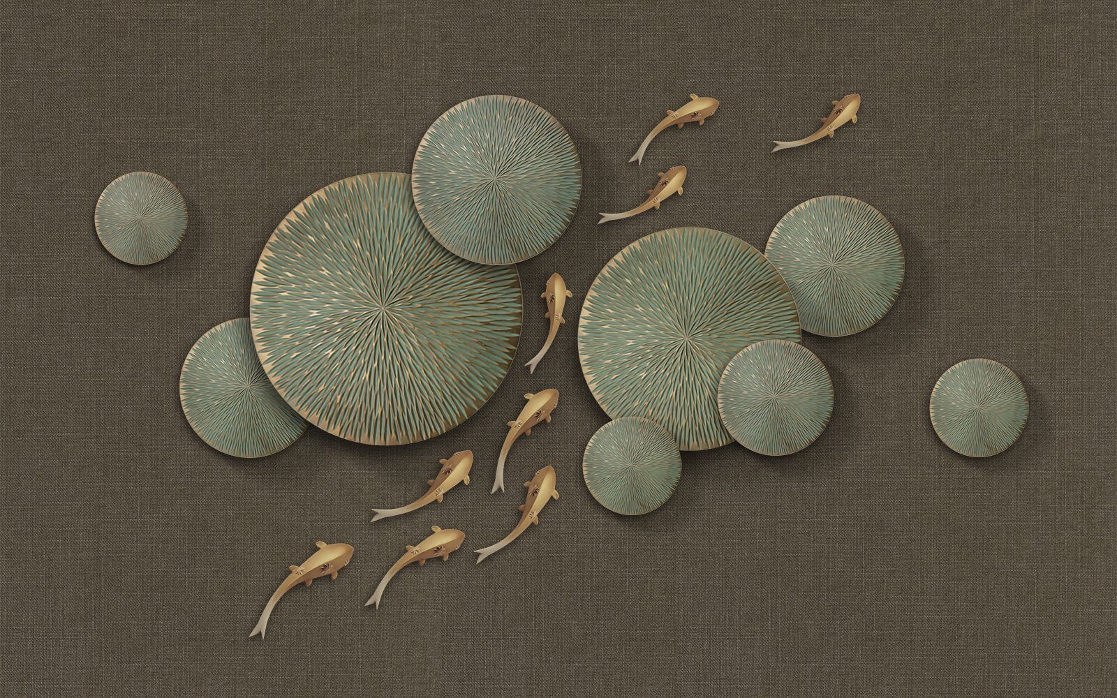 Scène d'étang sereine avec poissons nageurs u37112p - Scène d'étang sereine avec poissons nageurs - tegory