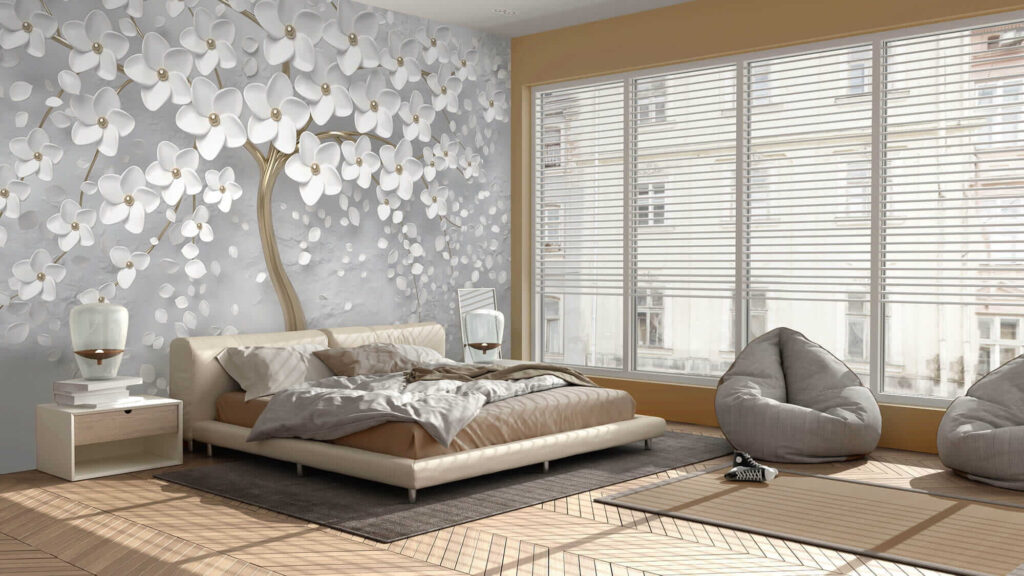 Tree with white flowers and leaves