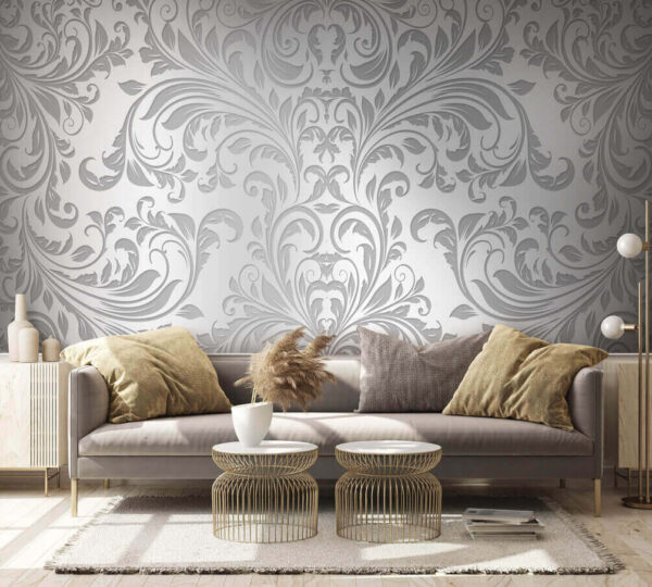 Papier peint blanc et gris Papier peint blanc et gris