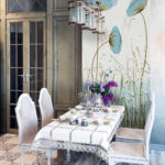 Papier peint Peinture de fleurs dans un champ