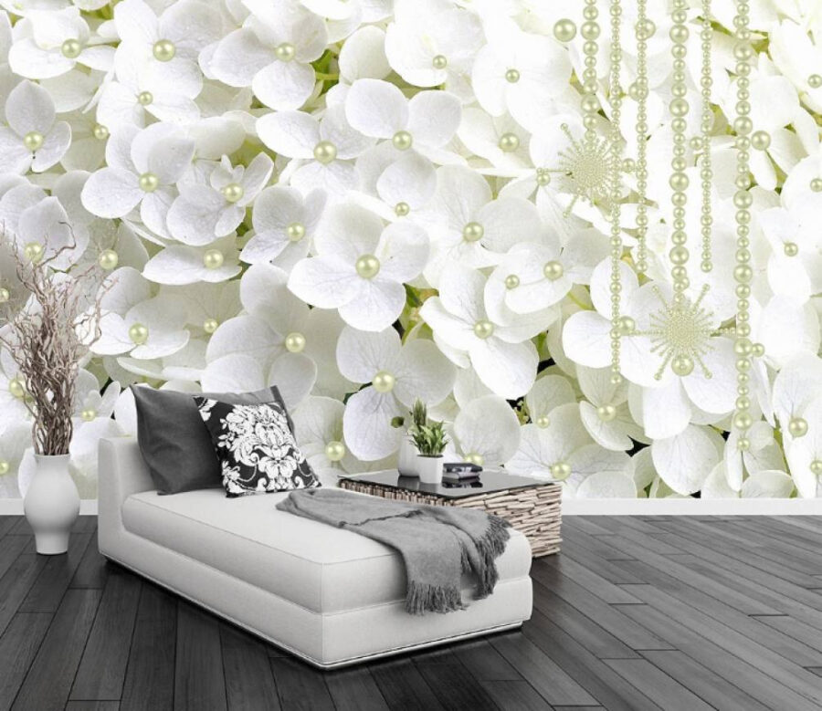 Groupe de fleurs blanches