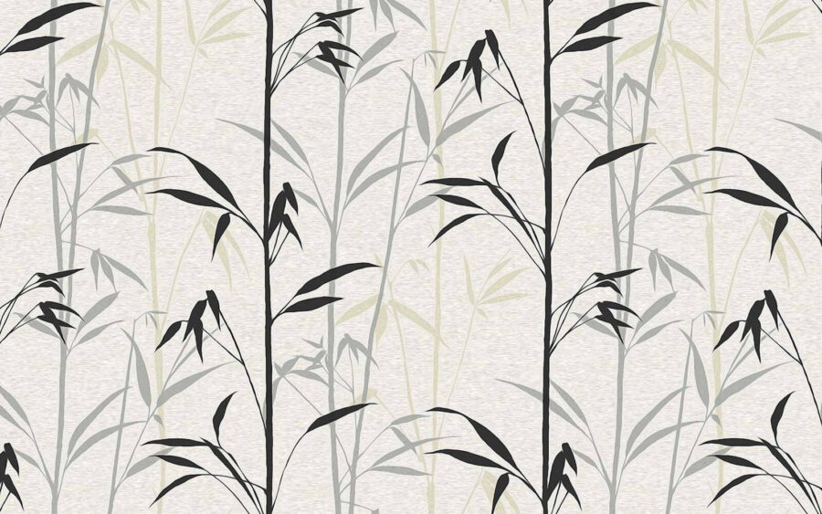 Papier peint avec des feuilles noires