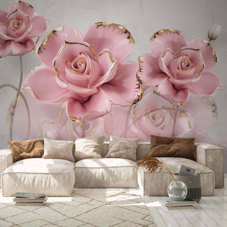 Groupe de fleurs roses Groupe de fleurs roses