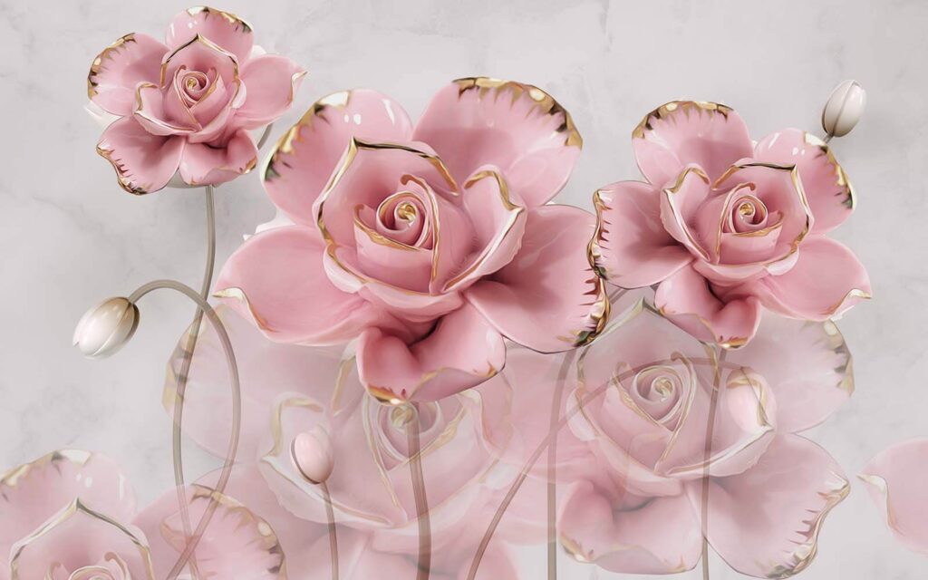 Groupe de fleurs roses Groupe de fleurs roses