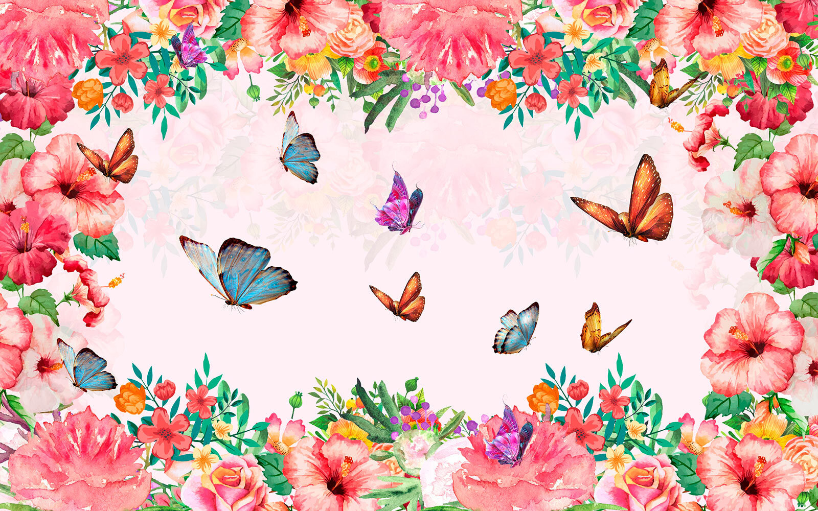 Groupe de papillons et de fleurs u34199p - Groupe de papillons et de fleurs - tegory