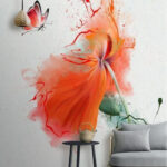 Papier peint Papillon sur une fleur