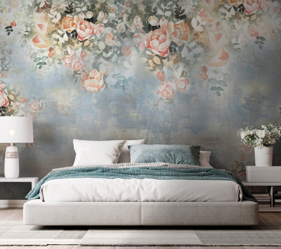 Peinture de fleurs et de feuilles