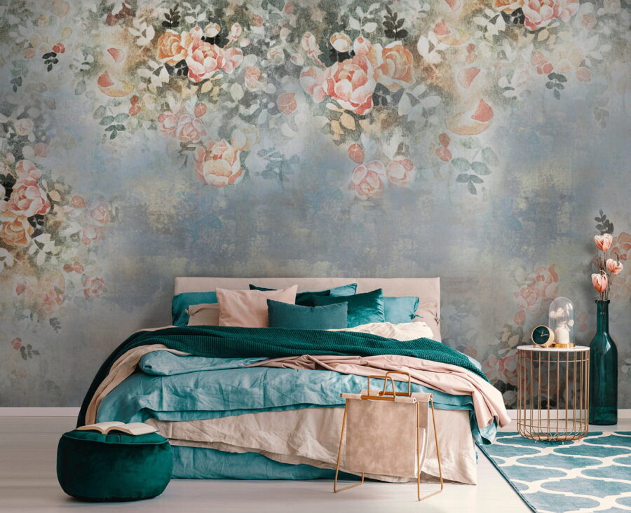 Peinture de fleurs et de feuilles