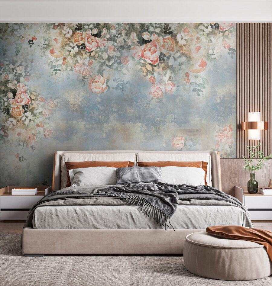 Peinture de fleurs et de feuilles