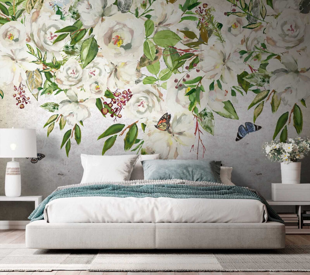 u33223pib3 1024x909 - Peinture de fleurs blanches et de papillons - tegory