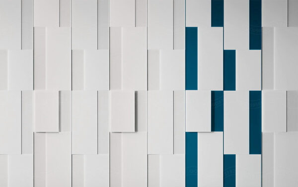 Objet rectangulaire blanc avec des lignes bleues Objet rectangulaire blanc avec des lignes bleues
