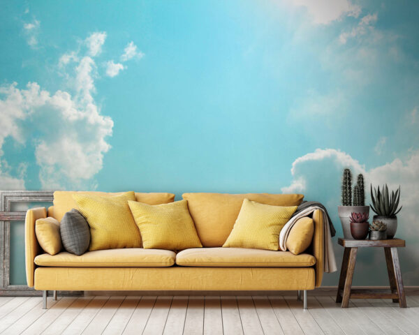 Ciel bleu avec nuages et soleil Ciel bleu avec nuages et soleil
