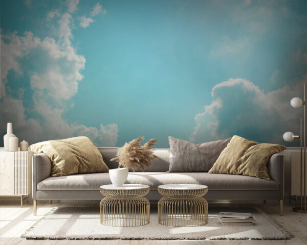 Ciel bleu avec nuages et soleil Ciel bleu avec nuages et soleil
