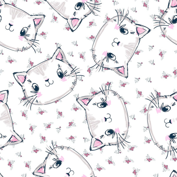 Motif de chats sur fond blanc Motif de chats sur fond blanc