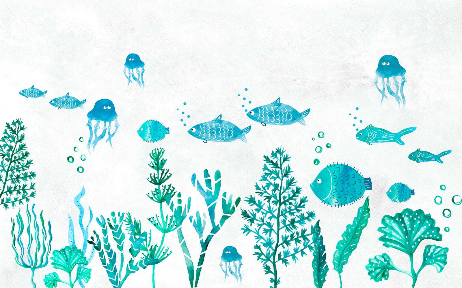 Un groupe de poissons et de méduses u32524p - Un groupe de poissons et de méduses - tegory