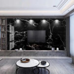 Papier peint Marbre noir et blanc