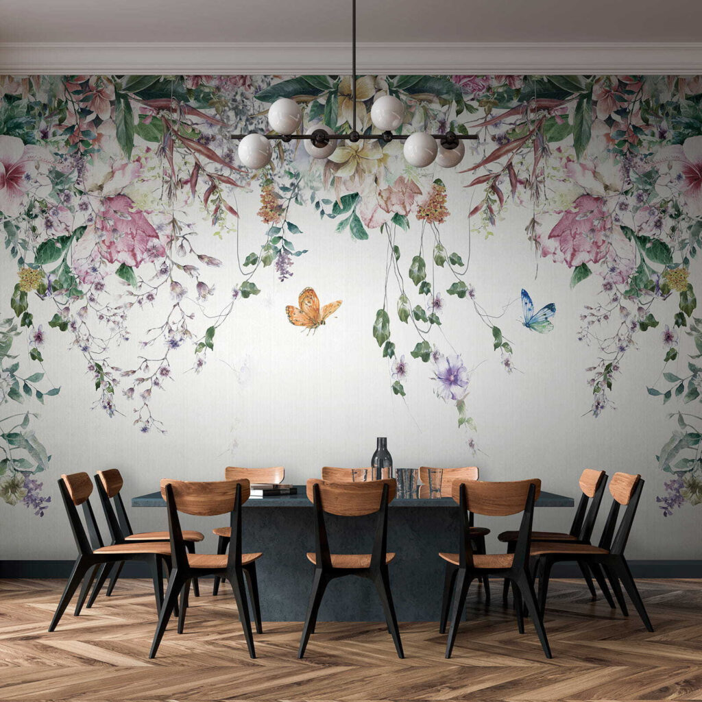 Painting of flowers and butterflies Painting of flowers and butterflies