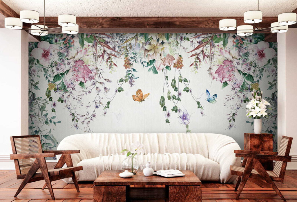 Painting of flowers and butterflies Painting of flowers and butterflies