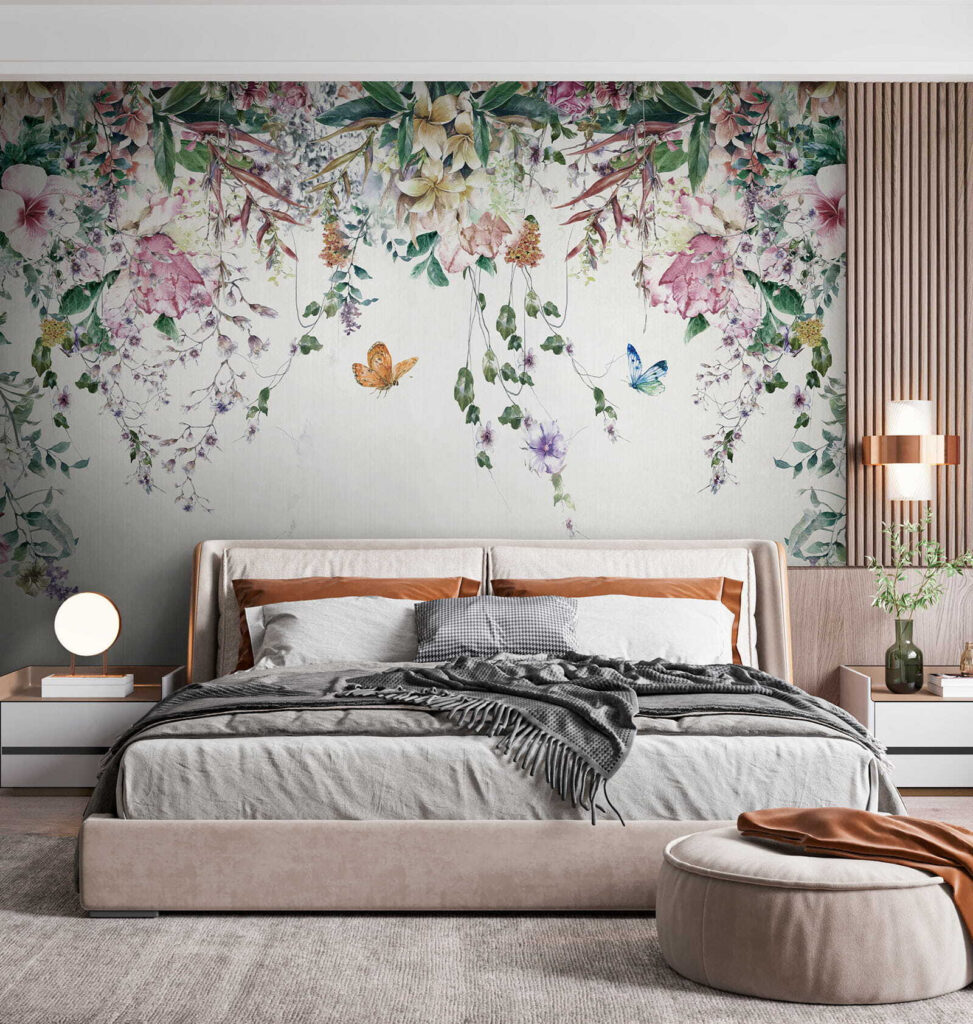 Painting of flowers and butterflies Painting of flowers and butterflies