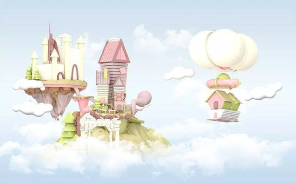 Maisons de dessins animés flottant dans le ciel u30533p 600x374 - Maisons de dessins animés flottant dans le ciel - tegory