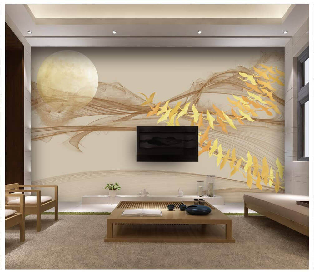 Lune et oiseaux volant dans le ciel u30357pig1m - Lune et oiseaux volant dans le ciel - tegory