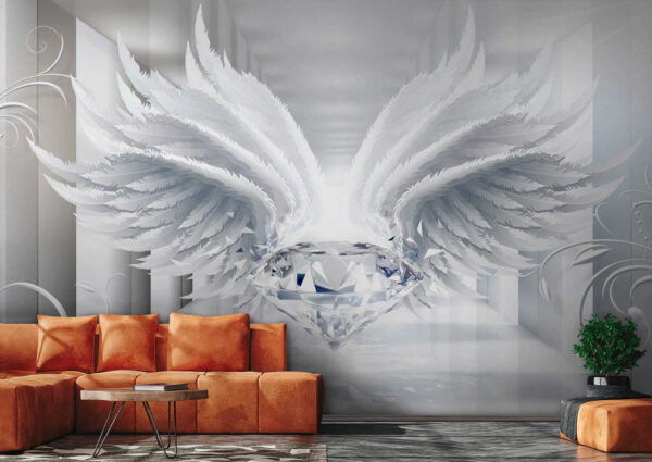 Diamant avec des ailes dans une pièce Diamant avec des ailes dans une pièce