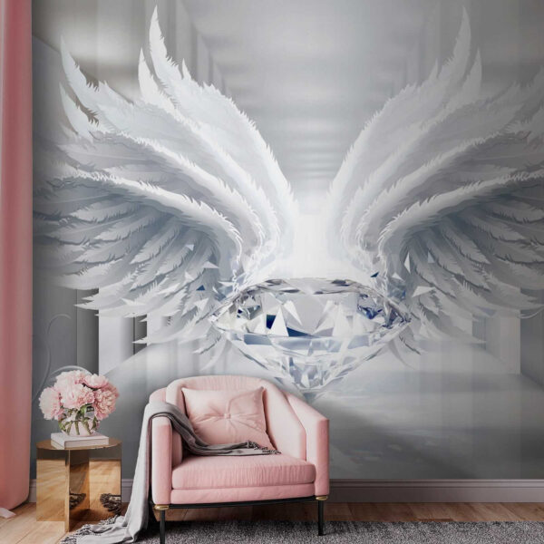 Diamant avec des ailes dans une pièce Diamant avec des ailes dans une pièce