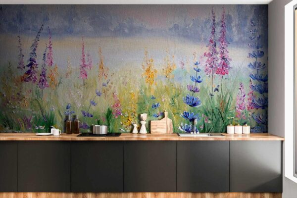 Peinture de fleurs dans un champ Peinture de fleurs dans un champ