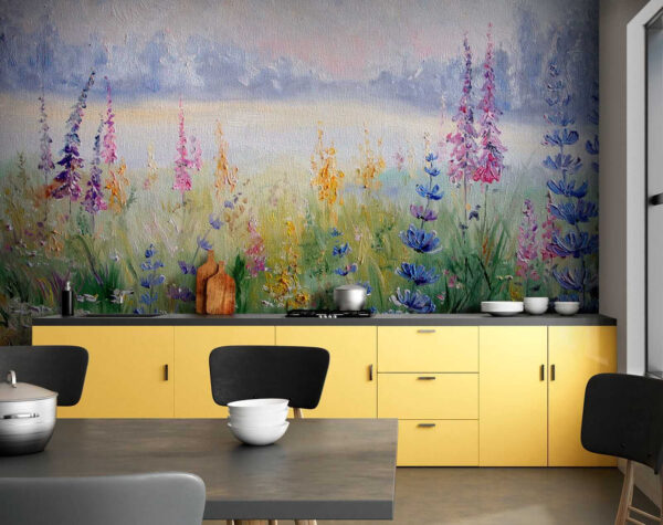 Peinture de fleurs dans un champ Peinture de fleurs dans un champ
