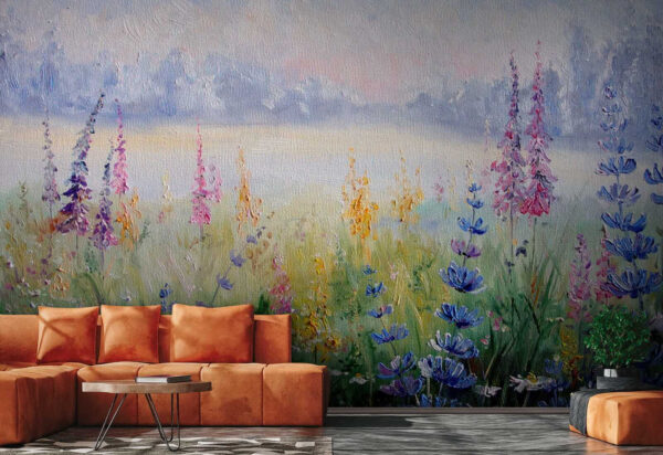 Peinture de fleurs dans un champ Peinture de fleurs dans un champ