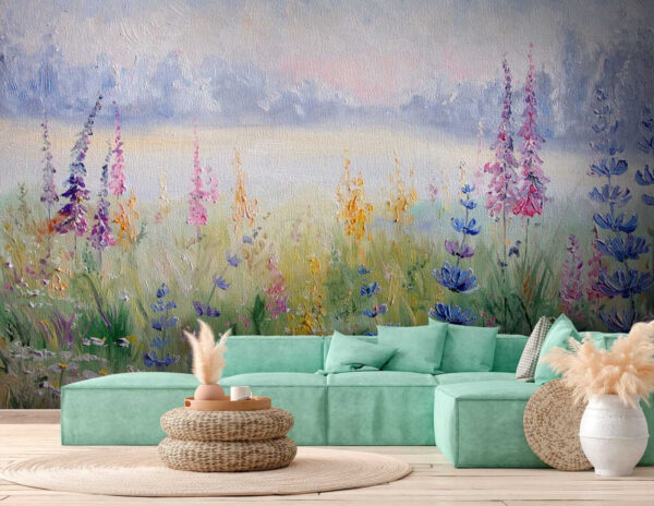Peinture de fleurs dans un champ Peinture de fleurs dans un champ