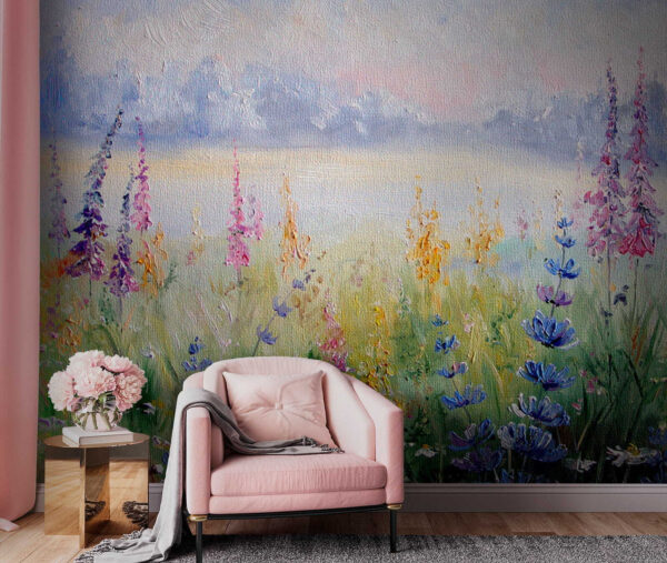 Peinture de fleurs dans un champ Peinture de fleurs dans un champ