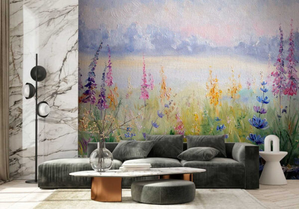 Peinture de fleurs dans un champ Peinture de fleurs dans un champ