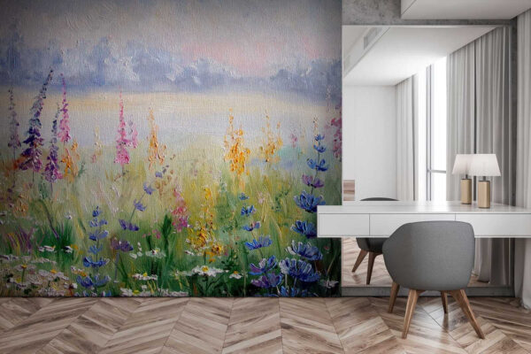 Peinture de fleurs dans un champ Peinture de fleurs dans un champ