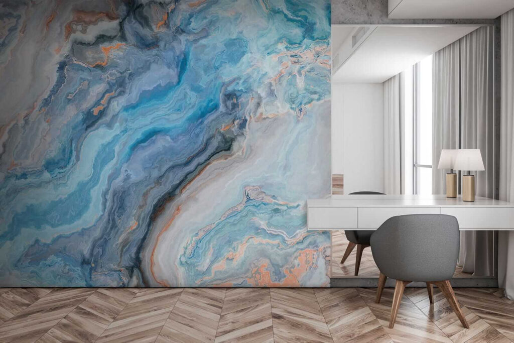 Dynamic patterns in calming blue hues