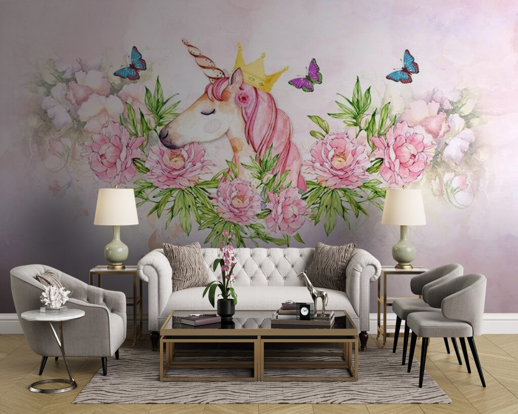 Unicorn with a crown and flowers Unicorn with a crown and flowers