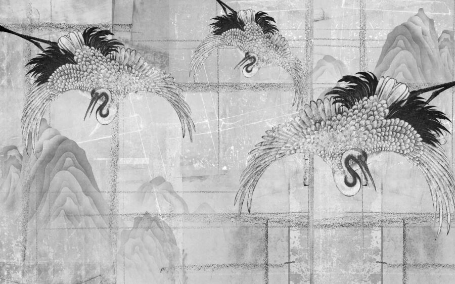 Image d'oiseaux en noir et blanc