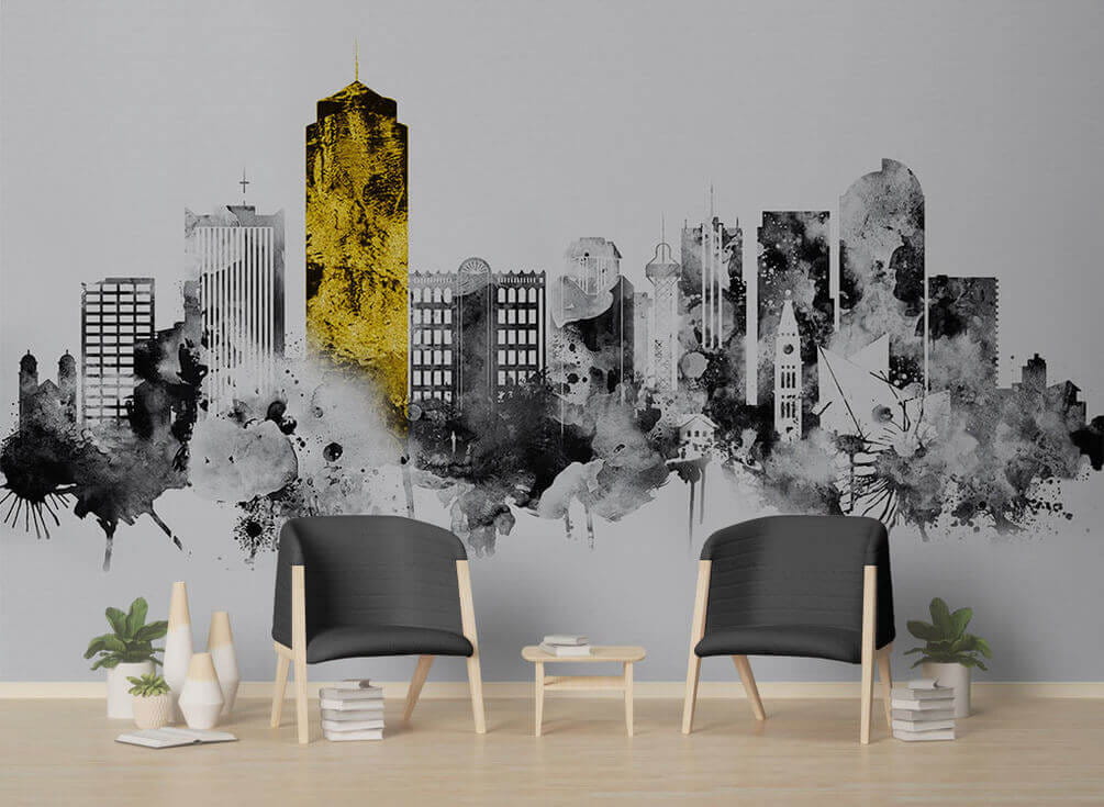 Paysage urbain en noir et blanc u24896pig4 - Paysage urbain en noir et blanc - tegory