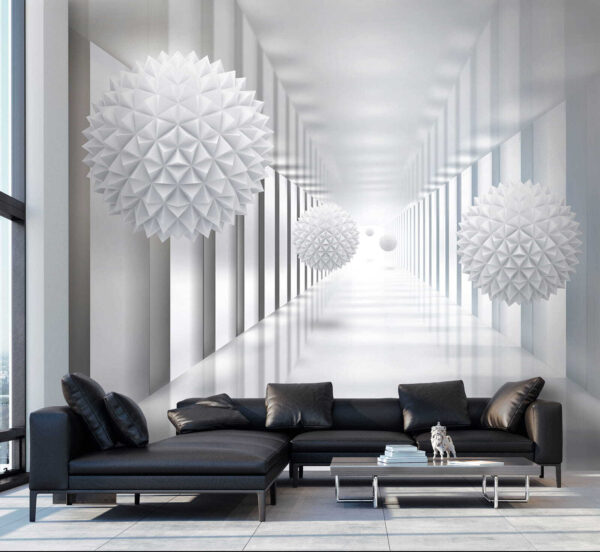 Chambre blanche avec boules blanches Chambre blanche avec boules blanches