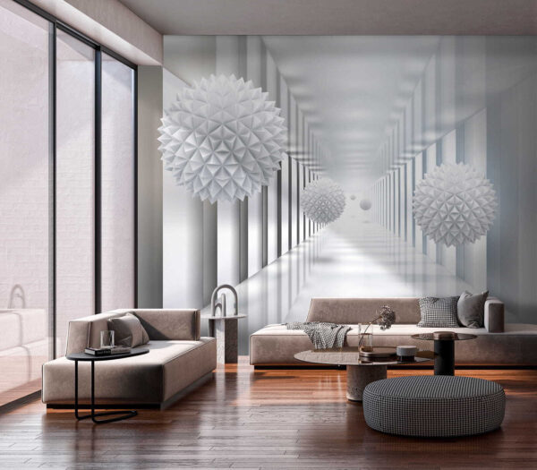 Chambre blanche avec boules blanches Chambre blanche avec boules blanches