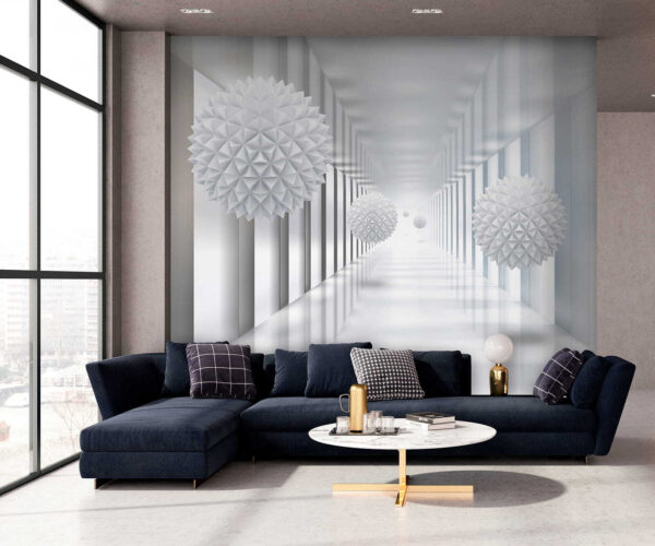 Chambre blanche avec boules blanches Chambre blanche avec boules blanches