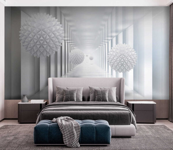 Chambre blanche avec boules blanches Chambre blanche avec boules blanches