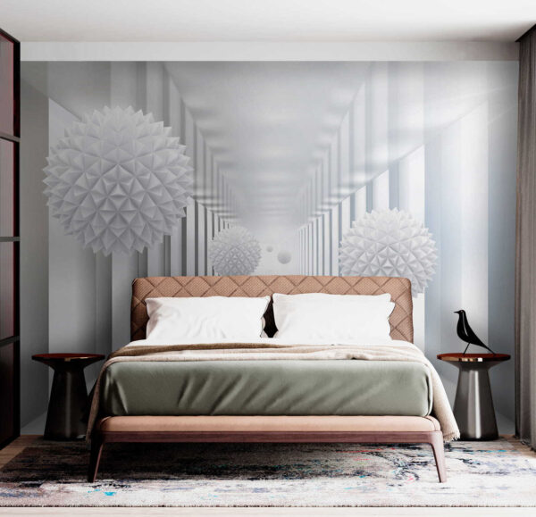 Chambre blanche avec boules blanches Chambre blanche avec boules blanches