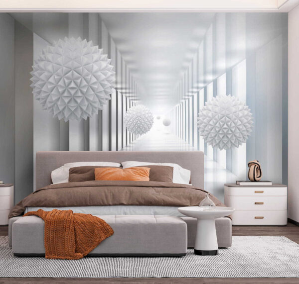 Chambre blanche avec boules blanches Chambre blanche avec boules blanches